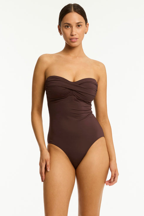 Sea Level Essentials Edit Twist Bandeau One Piece